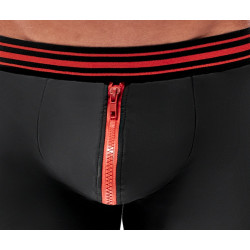 Svenjoyment Boxer avec zip Tillio Noir-Rouge